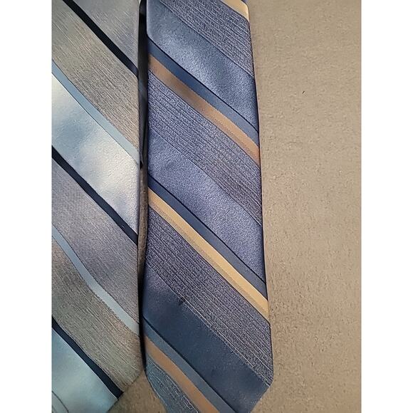 VTG Michael Reed Collection Lot of 2 Silk Blend Neckties Blue Striped GUC - Picture 2 of 5